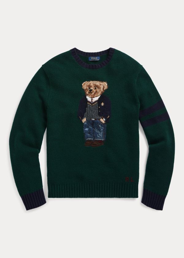 Polo Ralph Lauren Preppy Bear Striktrøje Herre Danmark (MWALI3750)